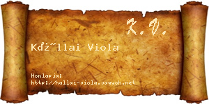 Kállai Viola névjegykártya